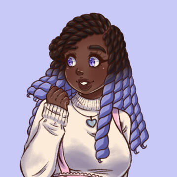 girl with purple twists